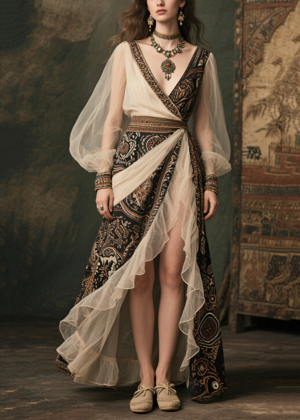 Black Asymmetrical Patchwork Chiffon Evening Dress Summer