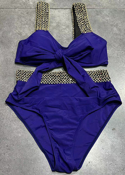Black Bow Sequins Chain Linked Patchwork Lingerie Set