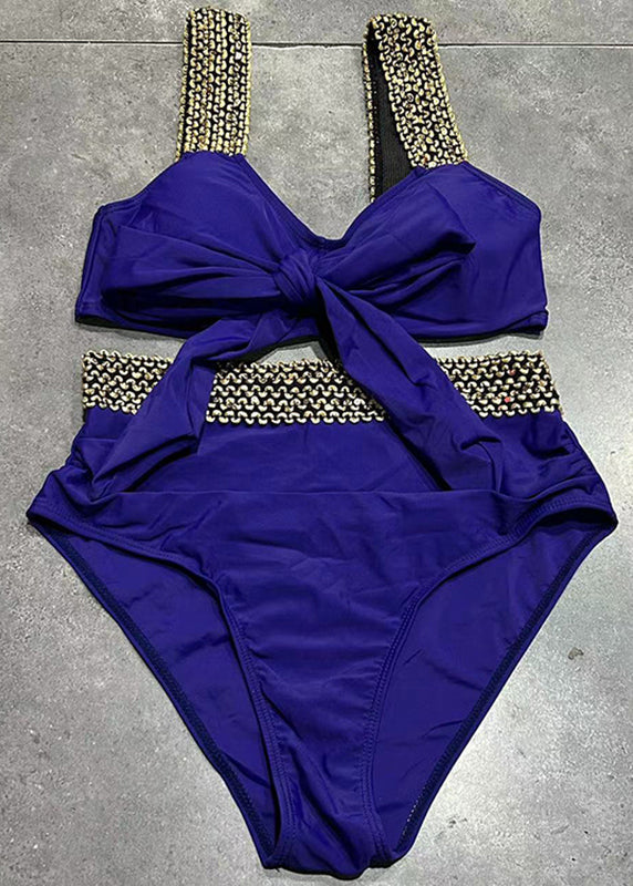 Black Bow Sequins Chain Linked Patchwork Lingerie Set