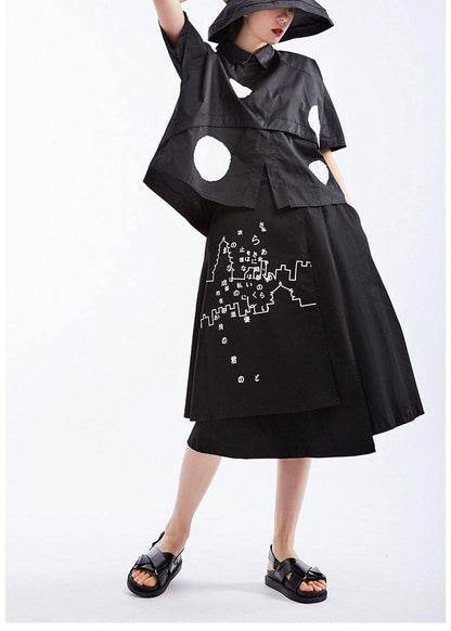 Black Dot Short Sleeve Cotton Shirts