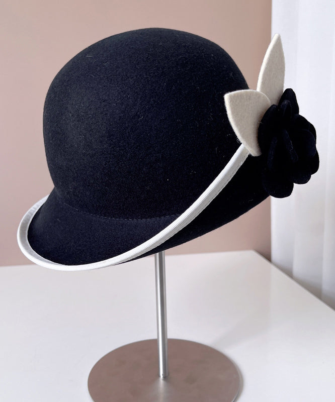 Black Cozy Woolen Bucket Hat