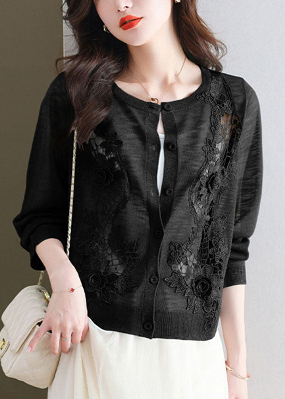 Black Ice Size Knit Cardigans Summer