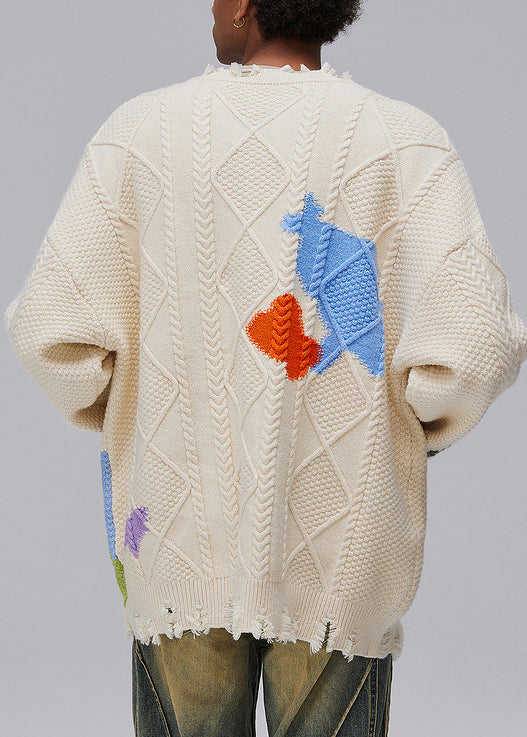 Black Hole Button Pockets Knit Coats Spring