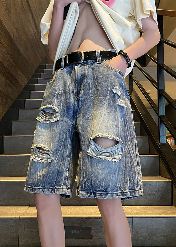 Black Hole High Waist Denim Shorts Summer