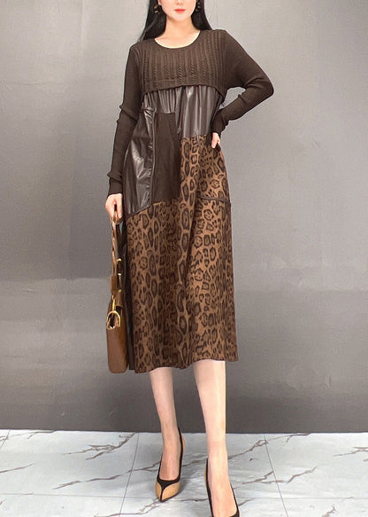 Black Print Patchwork Wrinkled Maxi Dress Spring