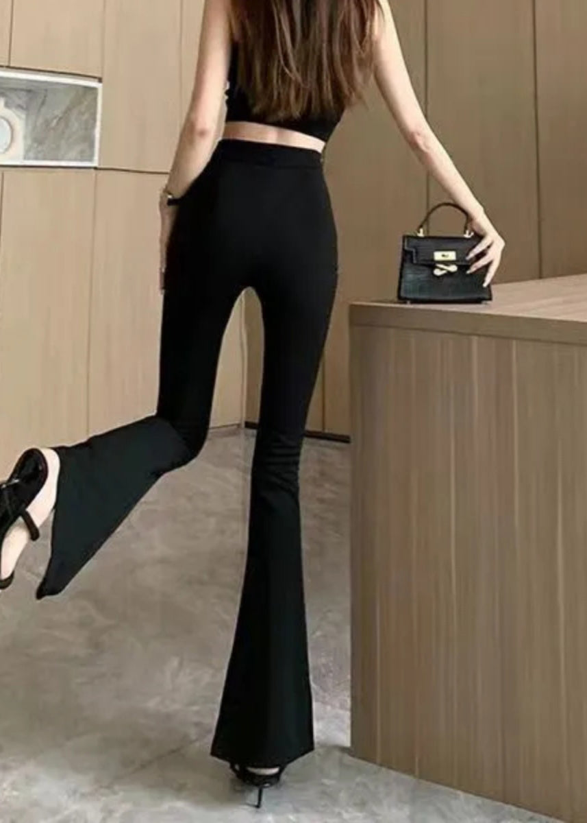 Black Tassel High Waist Flare Yoga Pants