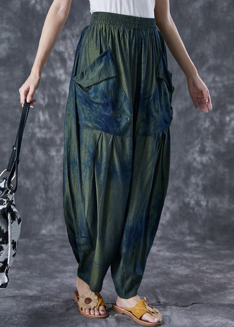Blackish Green Oversized Tie Dye Pants Summer