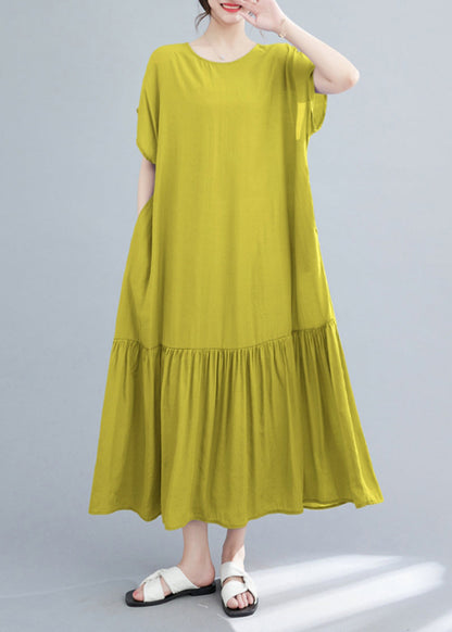 Blue Oversized Patchwork Wrinkled Cotton Robe Dresses Summer