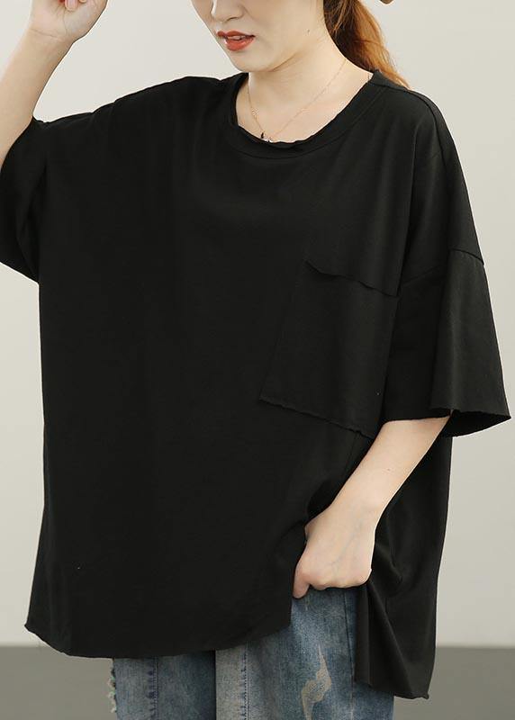 Blue Side Open Half Sleeve Cotton Summer Top