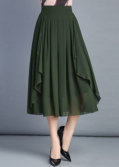 Camel High Waist Chiffon Wide Leg Pants Skirt Summer