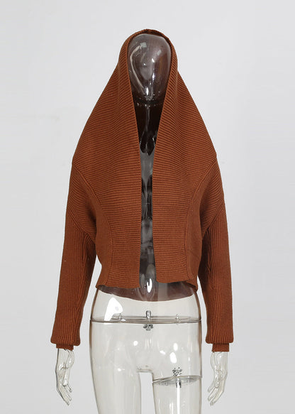 Caramel V Neck Knit Cardigans Fall