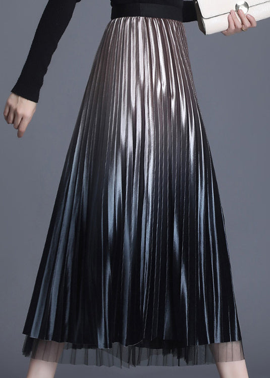 Champagne Tulle Patchwork a Line Fall Wear on Both Sides Skirts