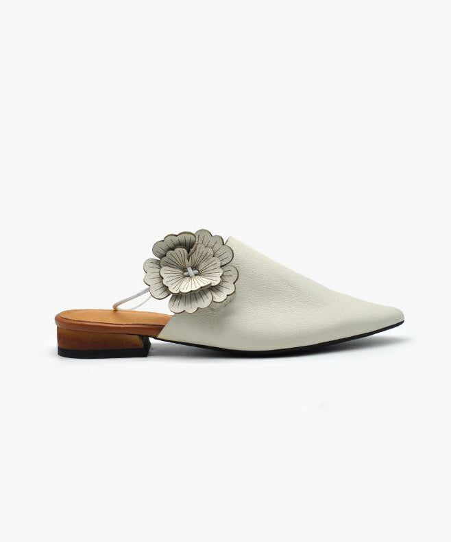 Coffee Flower Cross Strap Slide Sandals