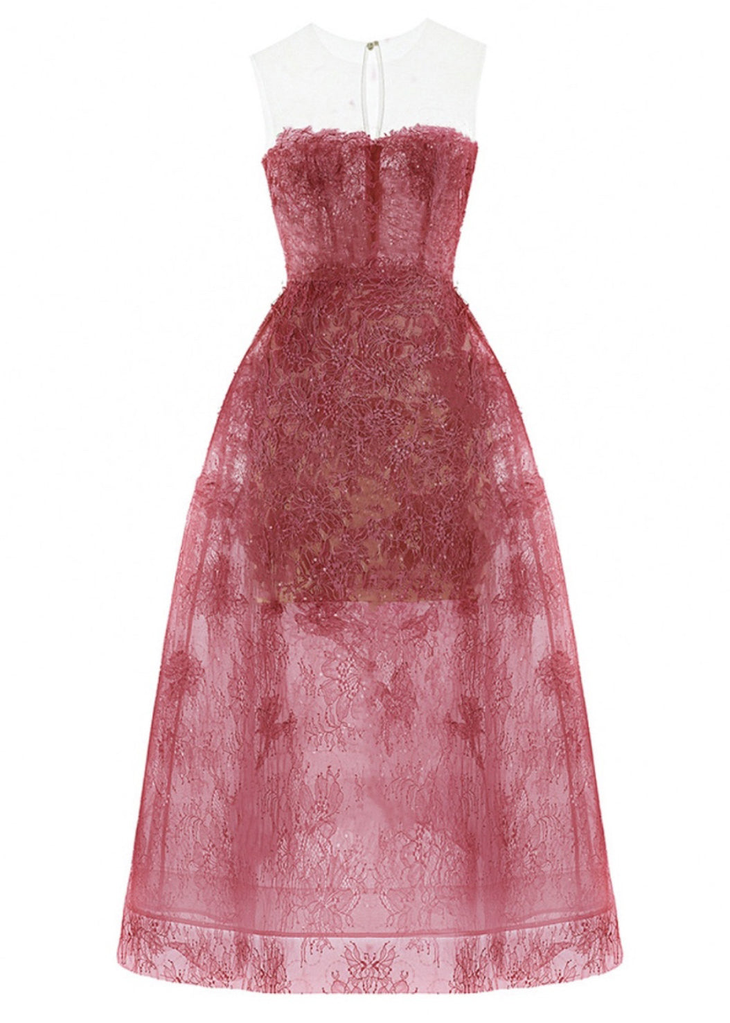 Cold Shoulder Sequins High Waist Lace Long Dress Sleeveless