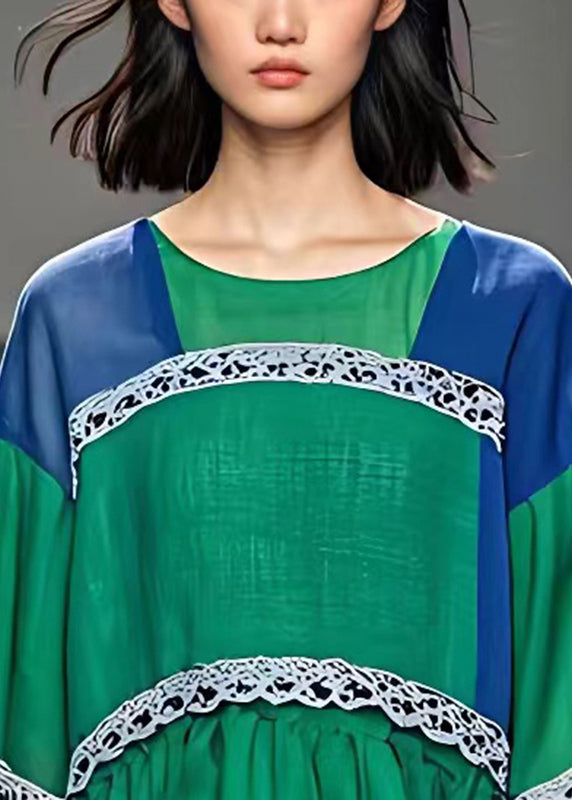 Green Asymmetrical Hollow Out Top Bracelet Sleeve