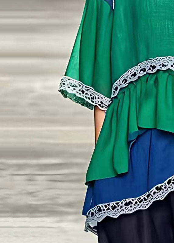 Green Asymmetrical Hollow Out Top Bracelet Sleeve