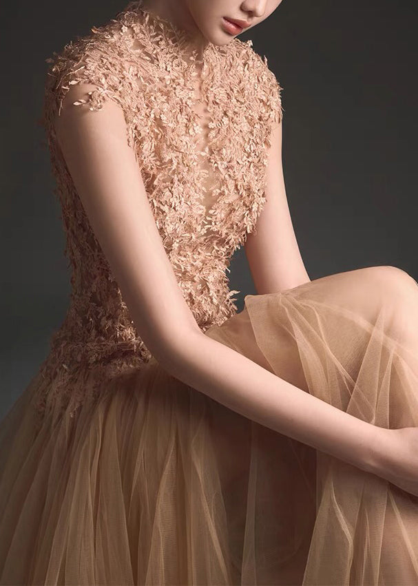 Green Backless Lace Patchwork Tulle Party Dress Summer