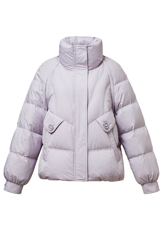 Green Stand Collar Zip Up Separable Duck Down Puffer Jacket Winter