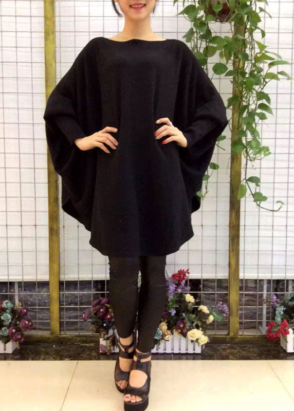 Grey Bat Wing Sleeve Fall Wool Sweater