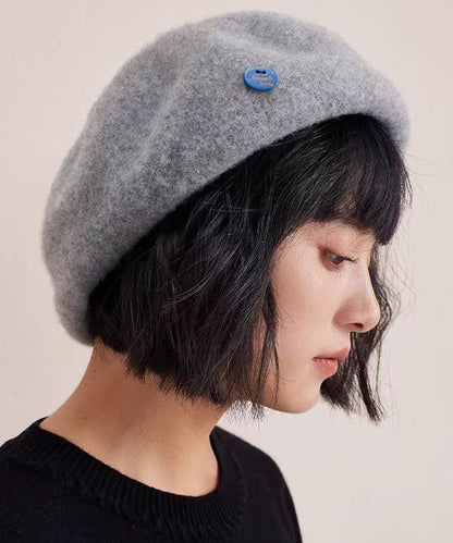 Grey Cozy Warm Woolen Beret Hat
