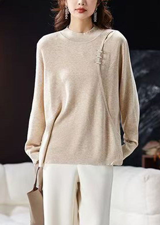 Grey O-neck Hollow Out Knit Top Spring