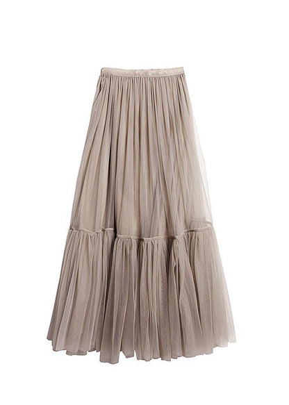Grey Tulle Patchwork a Line Summer Skirts