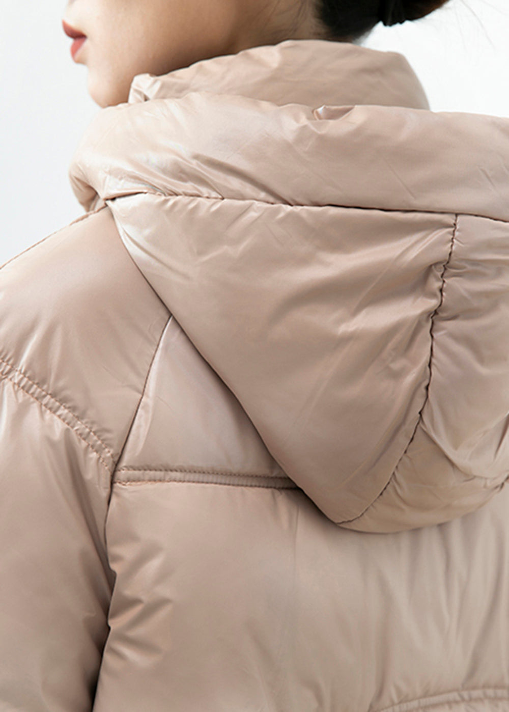 Khaki Hooded Oversized Duck Down Puffer Jacket Winter