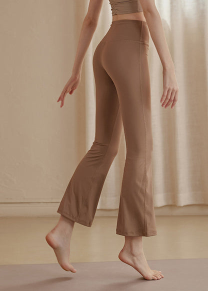 Khaki Tummy Control High Waist Yoga Pants