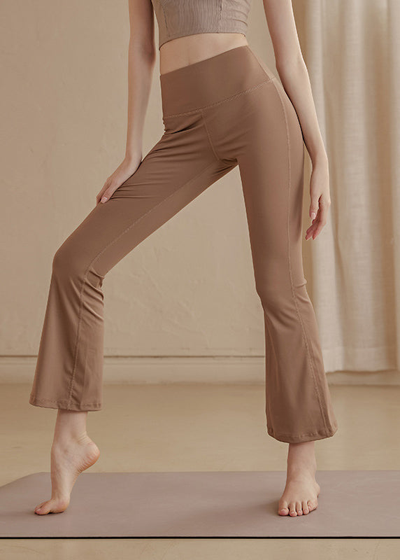 Khaki Tummy Control High Waist Yoga Pants