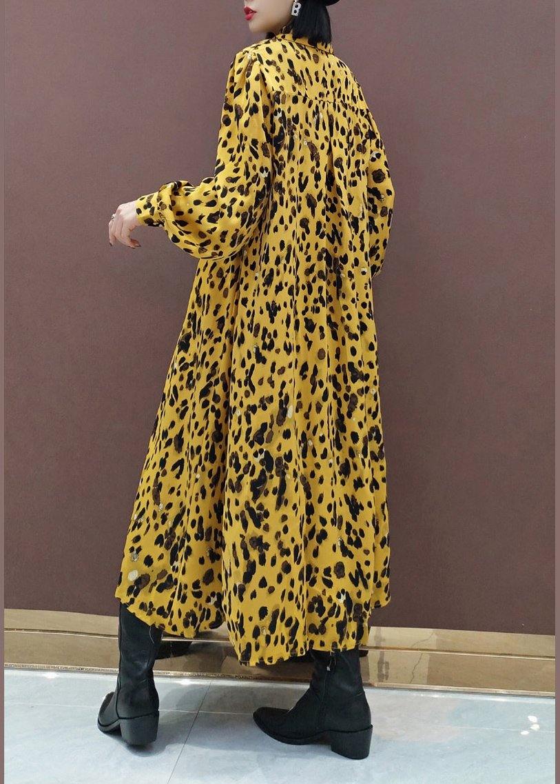 Lapel Large Hem Spring Clothes Ideas Yellow Dotted Maxi Dress