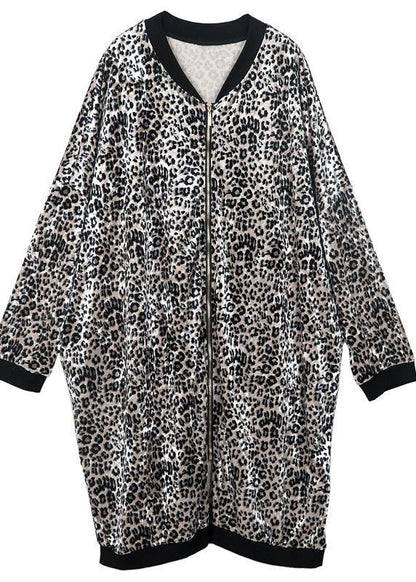 Leopard Zippered Spring Jackets