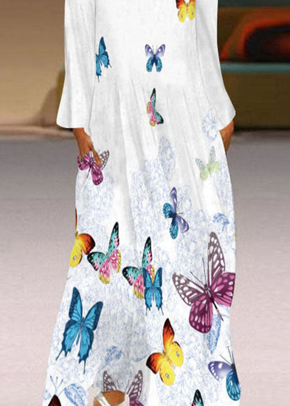 Loving Heart Print Chiffon Holiday Maxi Dress Spring