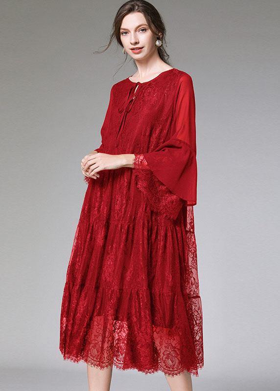 Mulberry Flare Sleeve Fall Lace Sundress