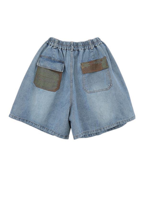 Navy Cotton Pockets Hot Pants Pants Summer