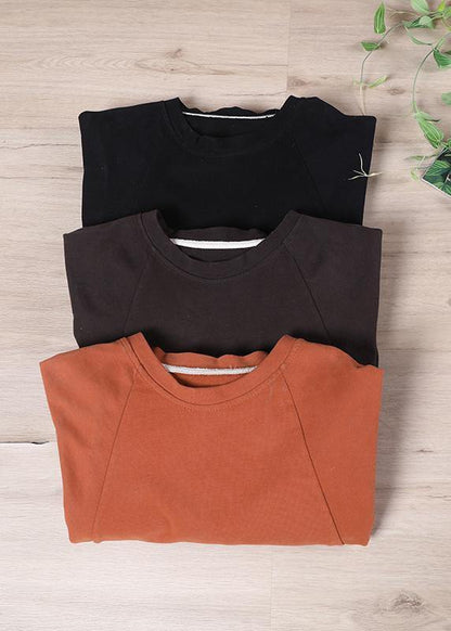 Chic Orange Casual Spring Tops