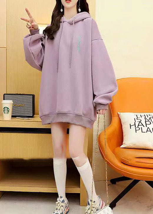 Orange Hooded Graphic Warm Fleece Sweatshirts Tracksuits Winter