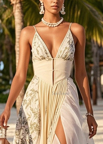 Print Asymmetrical Exra Large Hem Chiffon Party Dress Summer
