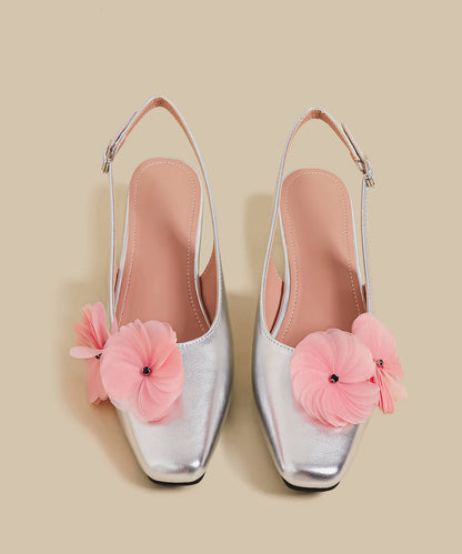 Purple Splicing Chunky Sandals Faux Leather