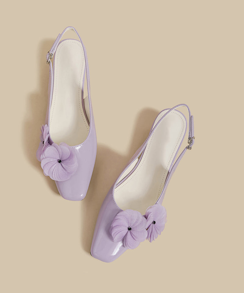 Purple Splicing Chunky Sandals Faux Leather