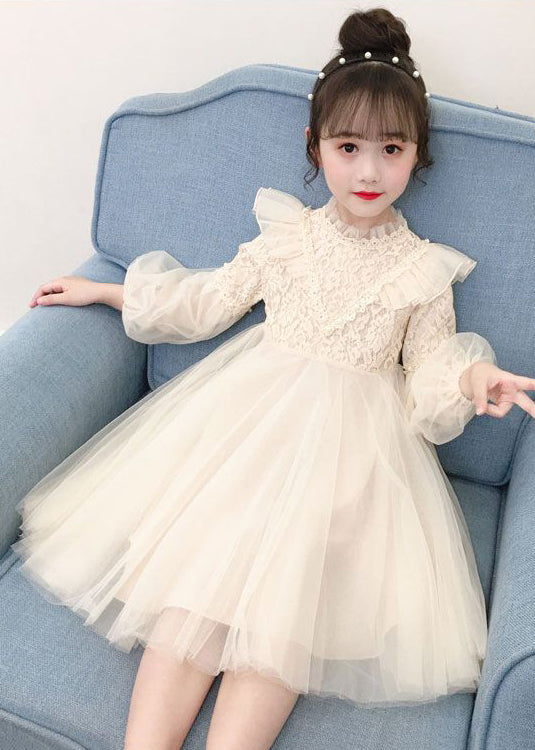 Purple Ruffled Nail Bead Patchwork Tulle Kids Dresses Fall