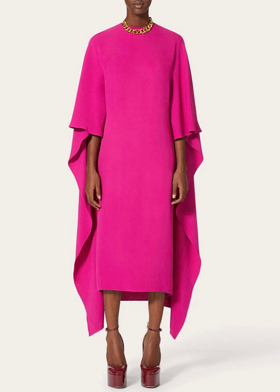 Rose Asymmetrical Design Holiday Maxi Dress Fall