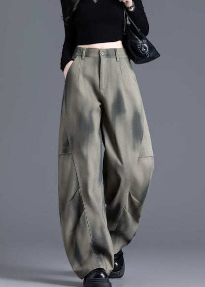 Tie Dye Print Elastic Waist Denim Pants Spring