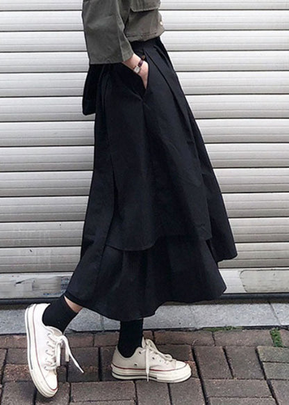 White Asymmetrical High Waist a Lline Skirts Spring