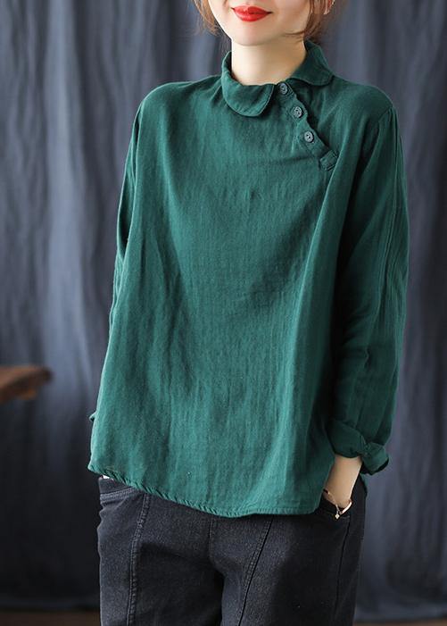 Pink Crane Clothes Lapel Button Down Spring Blouses
