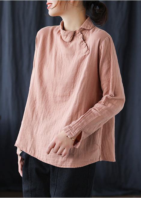 White Flower Clothes Lapel Button Down Spring Blouses