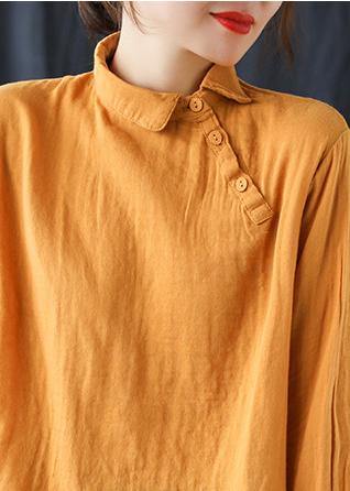 Pink Crane Clothes Lapel Button Down Spring Blouses