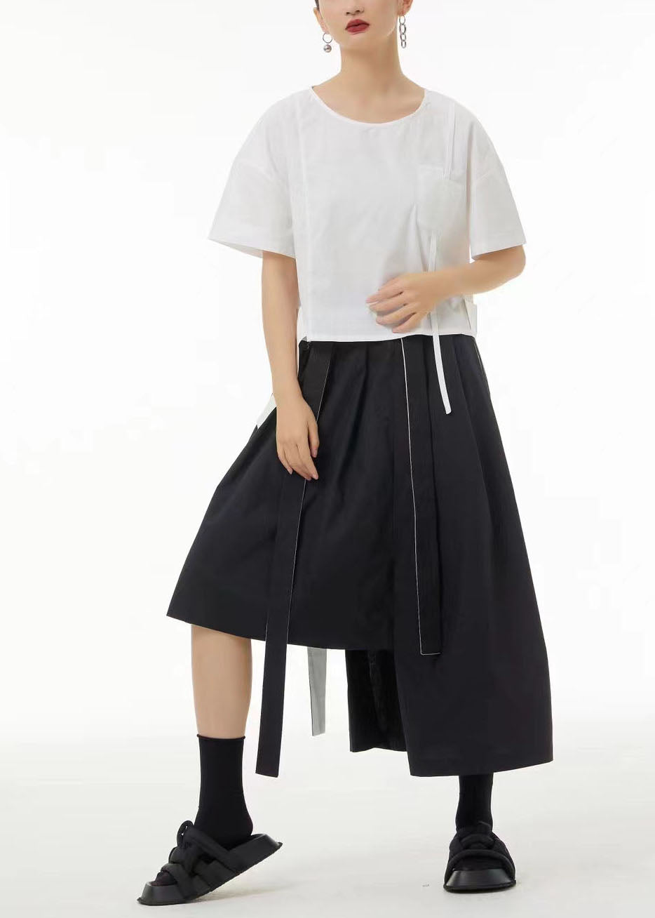 White O-neck Oversized Cotton Tank Tops Summer