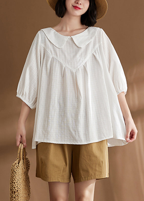 White Patchwork Cozy T Shirts Summer