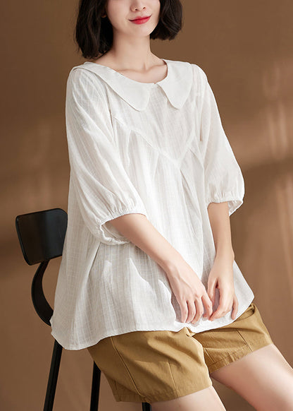 White Patchwork Cozy T Shirts Summer