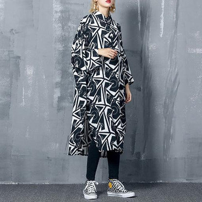 Design Chiffon Long Shirts Korea Ideas Black Print Dresses